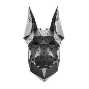 3D Geometrik Metal Doberman Kafası Duvar Dekoru