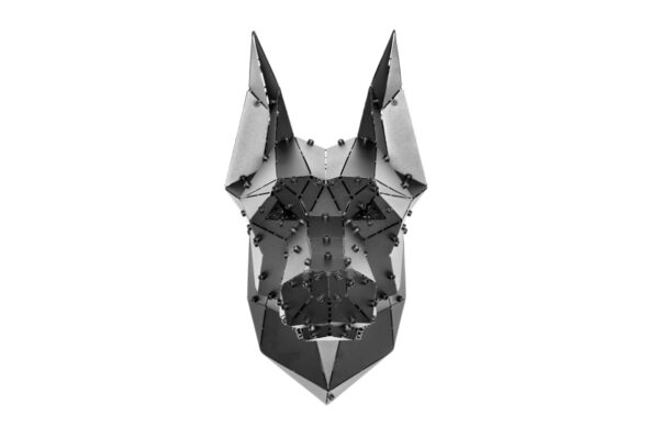 3D Geometrik Metal Doberman Kafası Duvar Dekoru