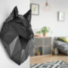 3D Geometrik Metal Dişi Kurt Kafası Duvar Dekoru