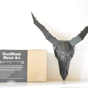 Skull Geometrik 3D Metal Heykel Duvar Dekoru