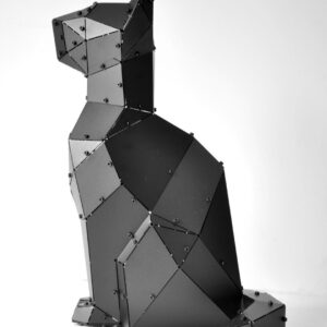 3D Geometrik Metal Large Kedi Heykeli