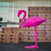 3D Geometrik Metal Large Flamingo Heykeli