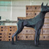 3D Geometrik Metal XL Doberman Heykeli